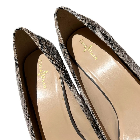 Cole Haan Gray Multi Snakeskin Embossed Leather Heels - Picture 6 of 9